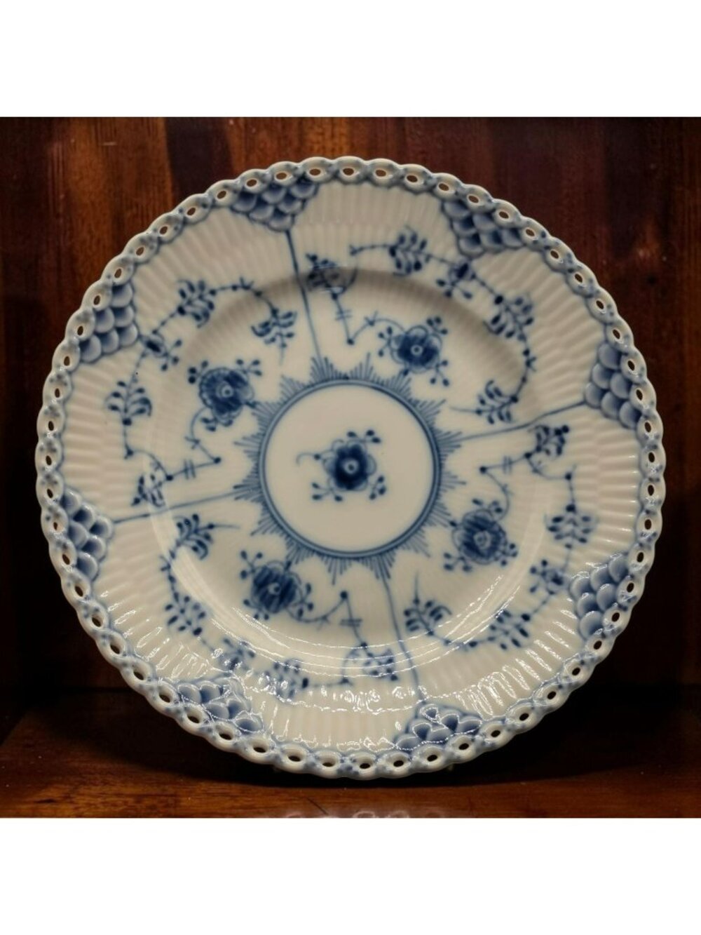 Royal Copenhagen Blue Fluted Lace Porcelain Plate 6" Denmark Hand-Painted Vtg
